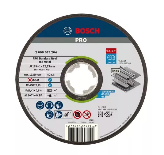 disque à tronçonner XLock TOP for Inox+Metal 125mm moyeu plat